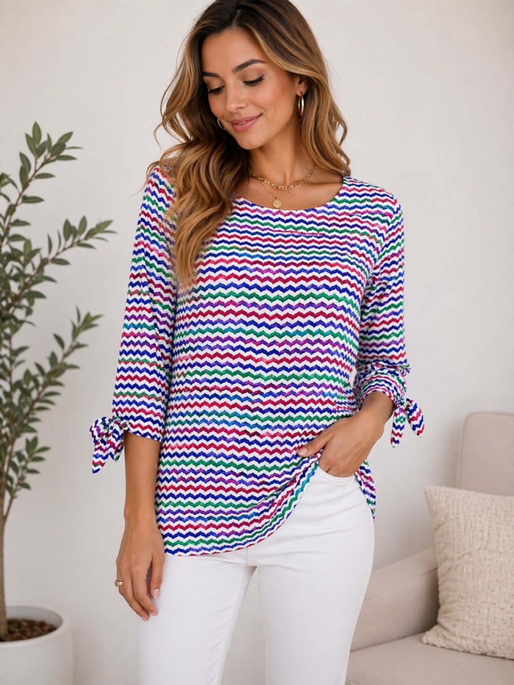 ✨ Eye-Catching Chevron Blouse – So Much Better In Person ✨